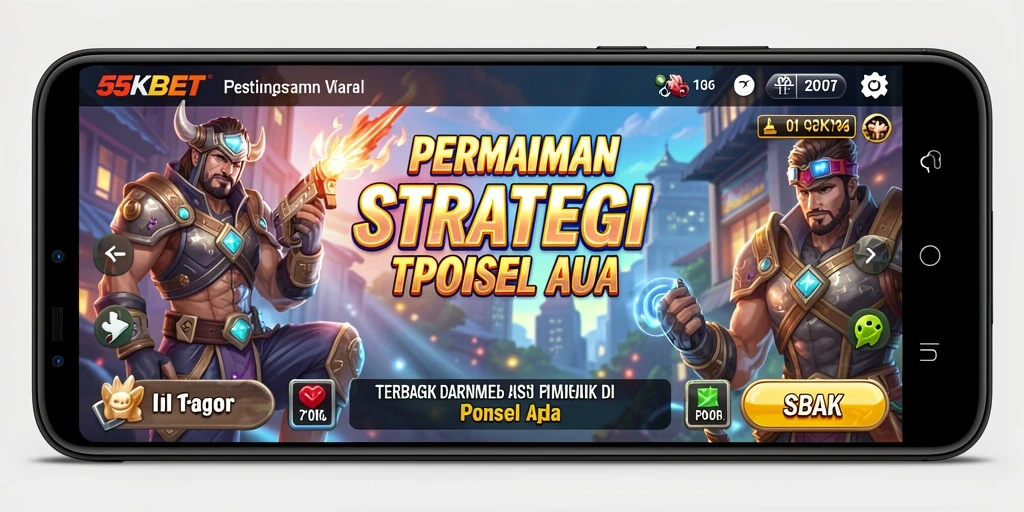 Screenshot gameplay 55KBET menampilkan pertempuran epik antara pasukan.