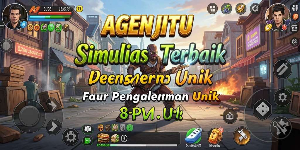 Tampilan gameplay menarik dari AGENJITU yang penuh warna.