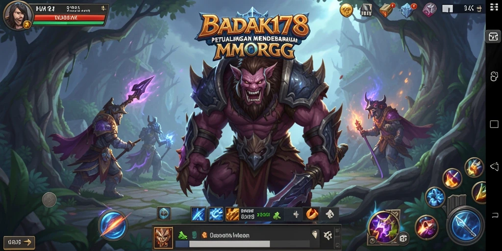 Screenshot aksi seru dari BADAK178 dengan pemain berperang di dunia MMORPG.
