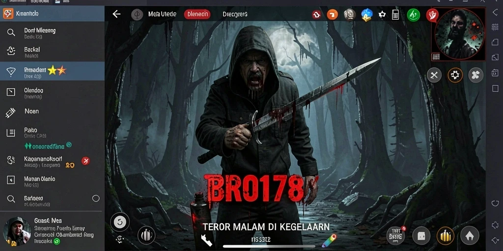Tampilan gameplay menyeramkan di dalam gelap.