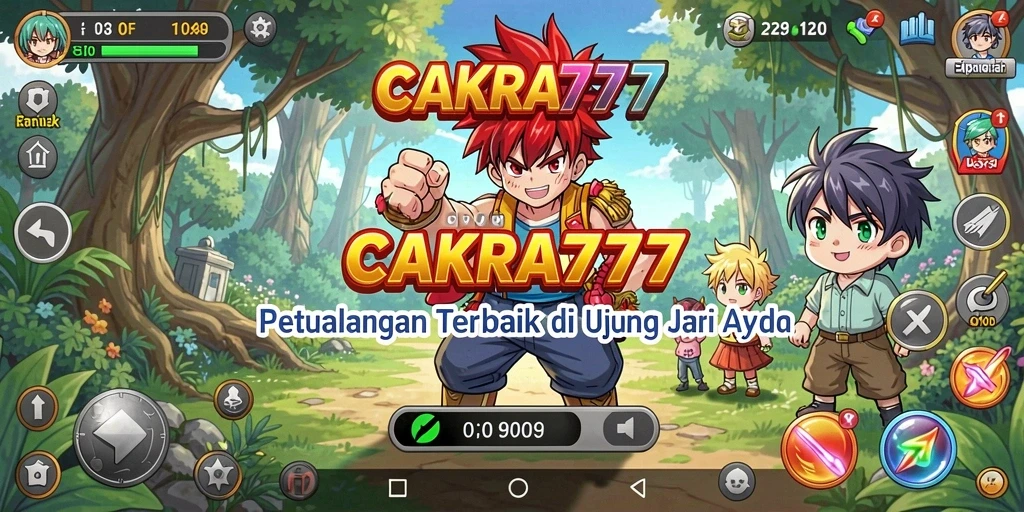 Tampilan gameplay menarik dari CAKRA777 dengan karakter anime.