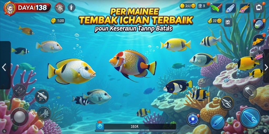 Tampilan gameplay menarik dalam permainan Tembak Ikan DAYA138.