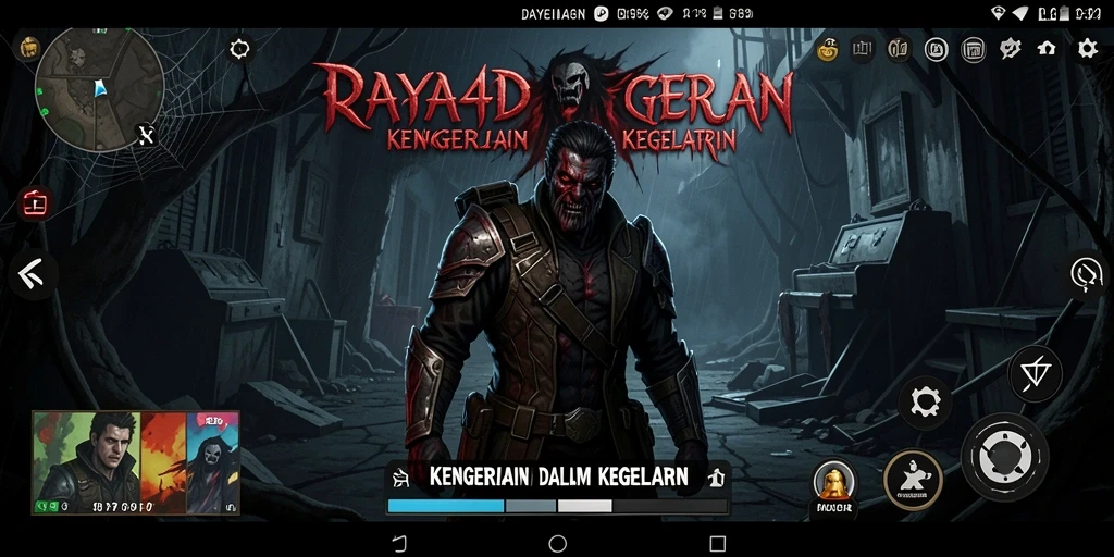 Screenshot gameplay DAYA4D yang menampilkan suasana menyeramkan.