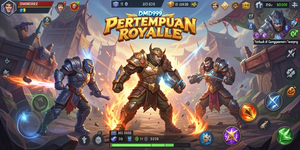 Tangkapan layar DMD999 menampilkan aksi pertempuran intens di arena.