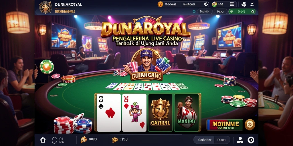 Tampilan gameplay Live Casino DUNIAROYAL yang menawan dan interaktif.