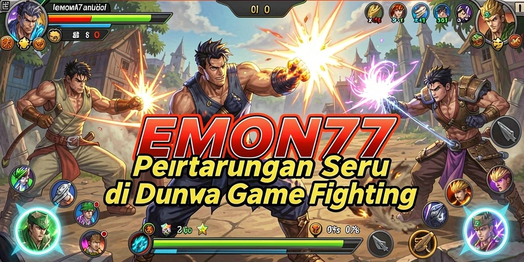 Tangkapan layar menunjukkan pertarungan mendebarkan dalam EMON77.