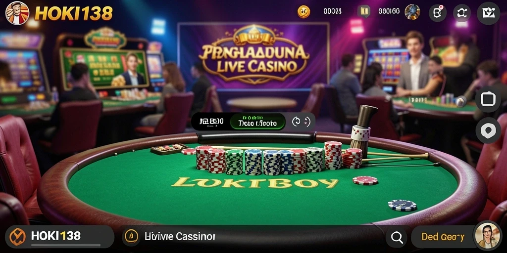 Tampilan gameplay Live Casino yang menegangkan dan interaktif.