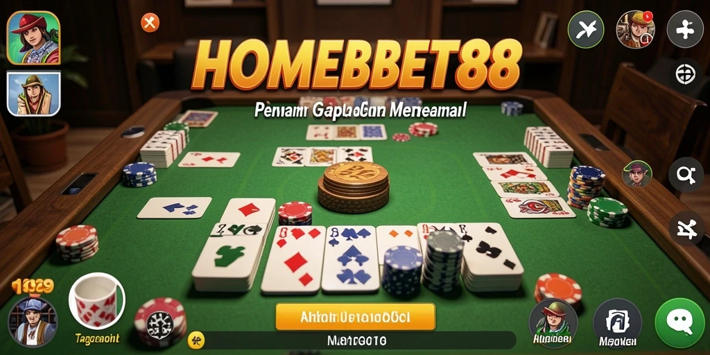 Tampilan permainan Gaple yang menarik dan interaktif di HOMEBET88.