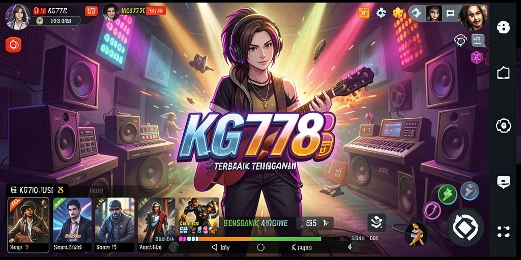 Screenshot utama KG778 menampilkan aksi seru bermain musik.