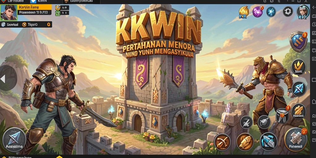 Screenshot menunjukkan pertarungan seru dalam gameplay Tower Defense.