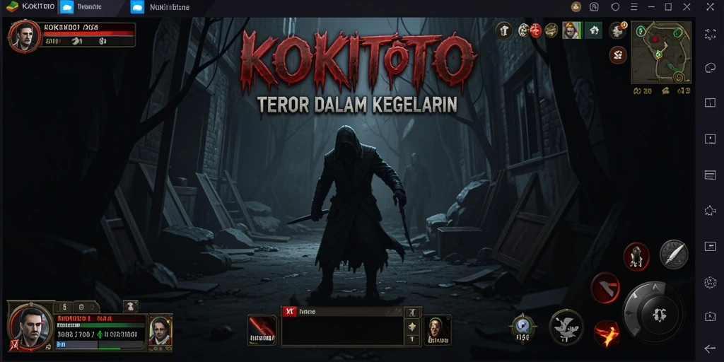 Screenshot KOKITOTO menampilkan momen ketegangan dalam gameplay horor.