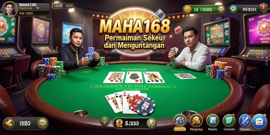 Tampilan gameplay seru dalam MAHA168 ketika bermain Poker.