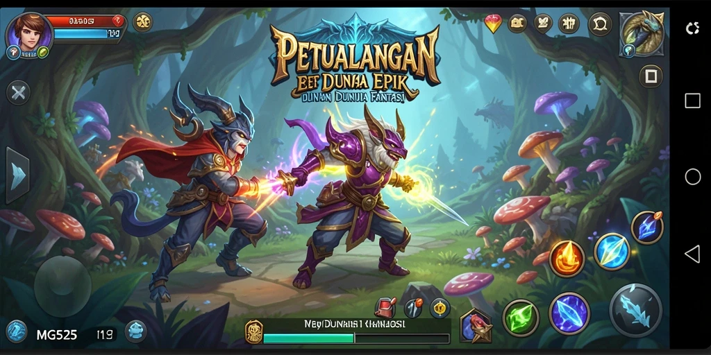 Tangkapan layar gameplay RPG MG525 yang menunjukkan pertarungan mendebarkan.