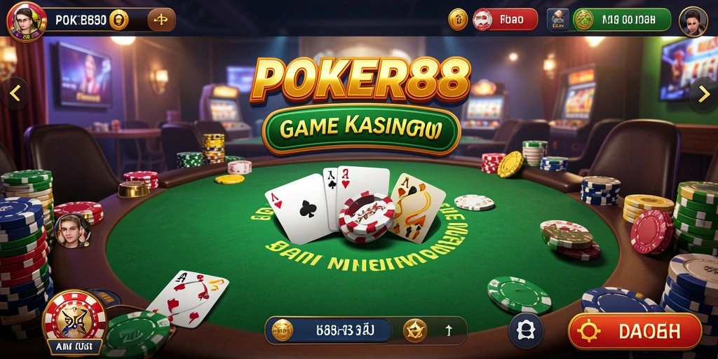 Screenshot gameplay POKER88 yang menampilkan keseruan permainan Kasino.