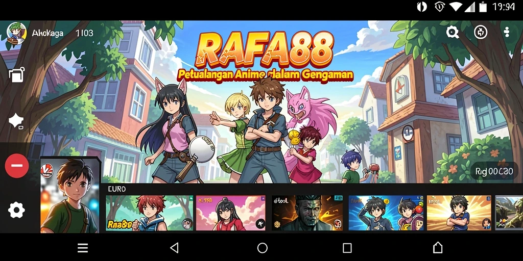Screenshot utama RAFA88 menampilkan aksi seru karakter Anime.