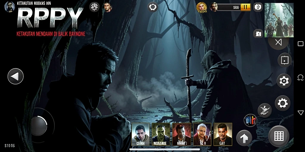 Gameplay menegangkan dalam suasana gelap dan misterius.