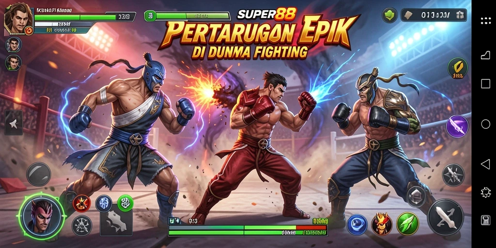 Gameplay seru dengan pertarungan epik di arena SUPER88.