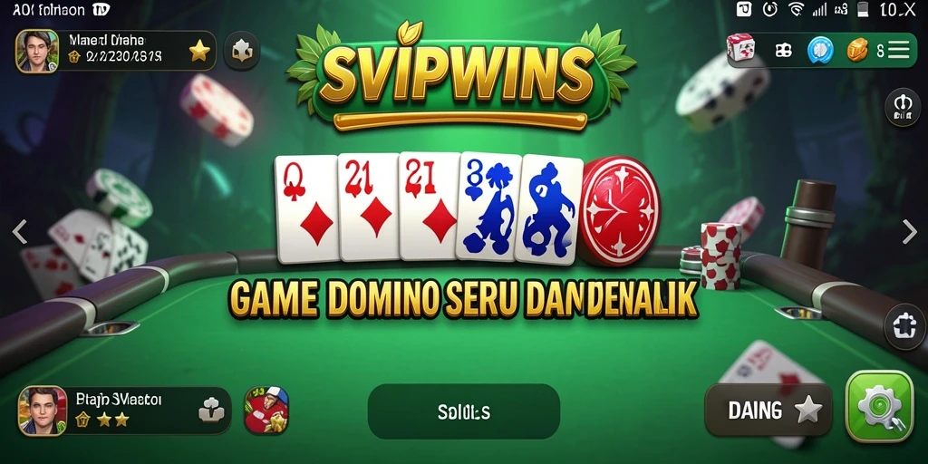 Tangkapan layar utama SVIPWINS menampilkan gameplay menarik Domino.
